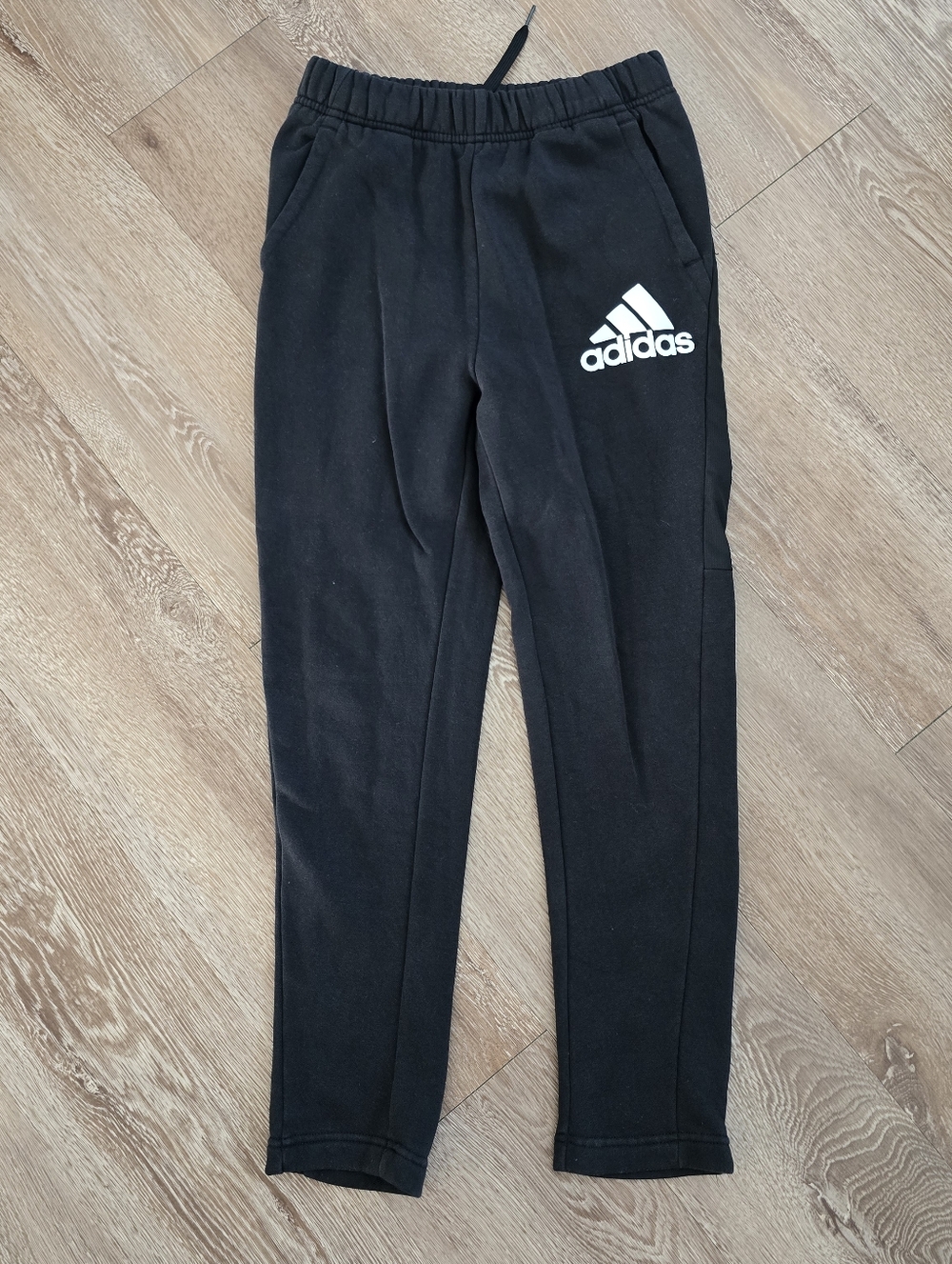 adidas Black Kids Sweatpants with White Logo